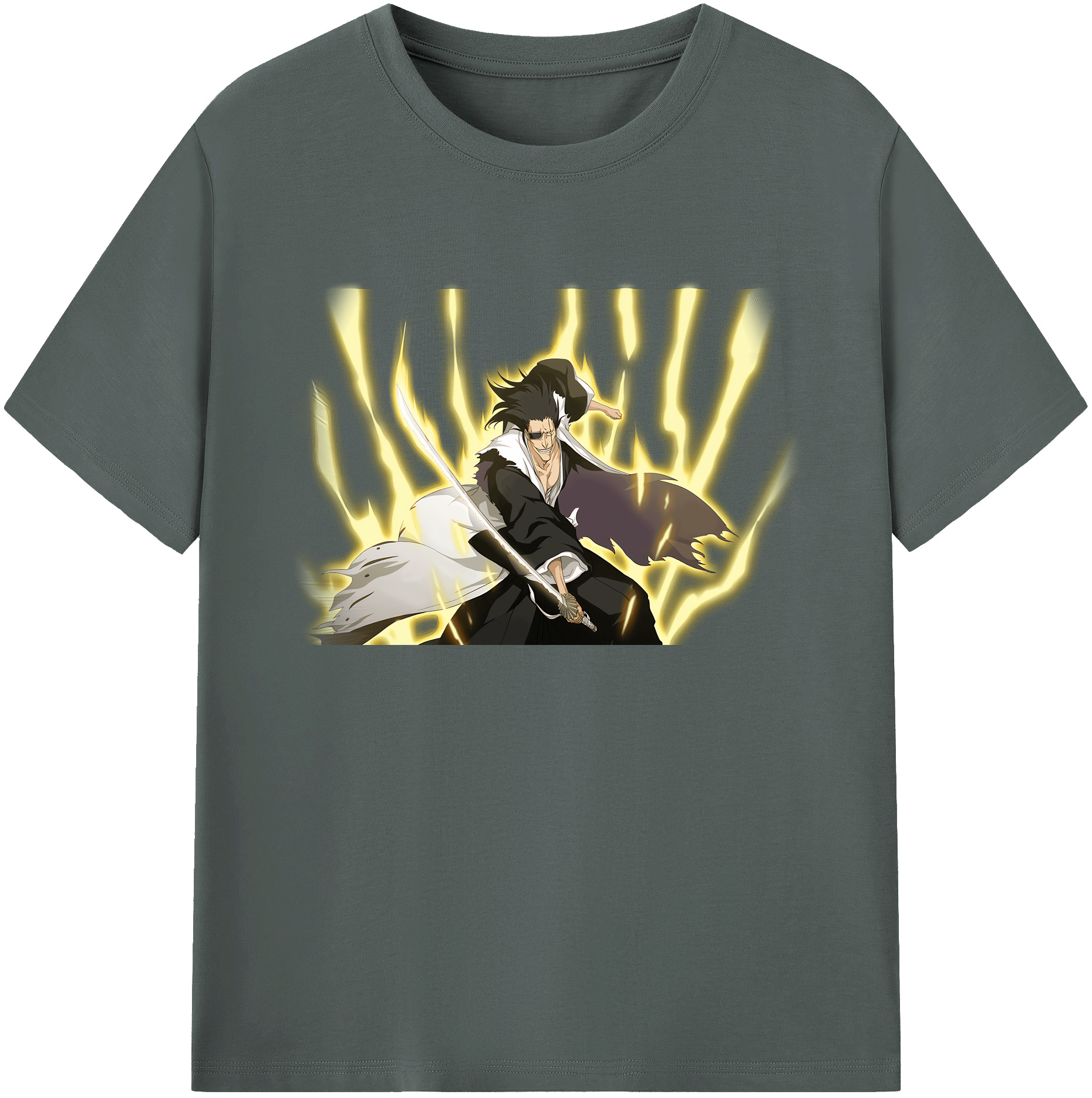 （画像用） ブリーチ ざらき けんぱち BLEACH Zaraki Kenpachi 綿100％ メンズ半袖Tシャツ｜肌触りやわらか＆通気性